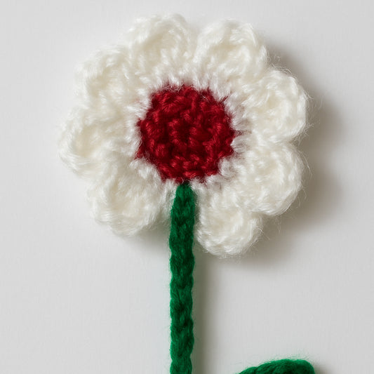 White Daisy Crochet Bookmark